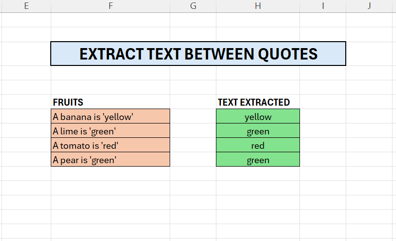 EXCEL – EXTRACT TEXT BETWEEN&nbsp;QUOTES