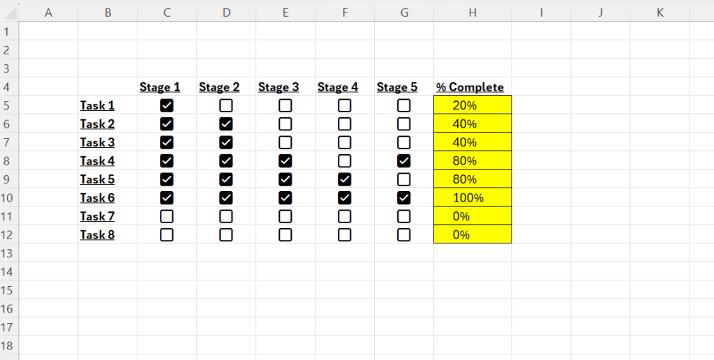 EXCEL – TRACK&nbsp;PROGRESS